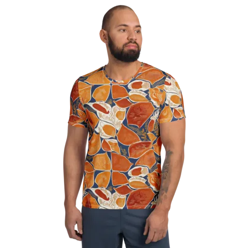 Citrus Tapestry on a Men's Athletic T-Shirt