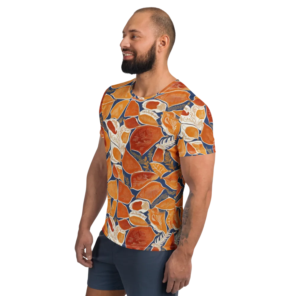 Citrus Tapestry on Men's Athletic T-Shirt — Left