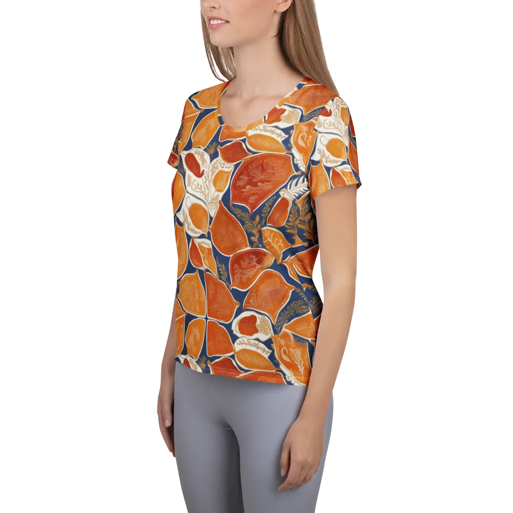 Citrus Tapestry on Women's Athletic T-Shirt — Left