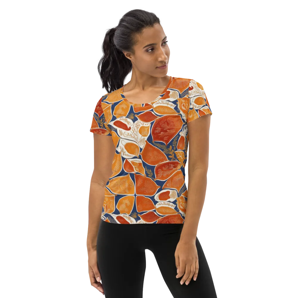 Citrus Tapestry on Women's Athletic T-Shirt — Front