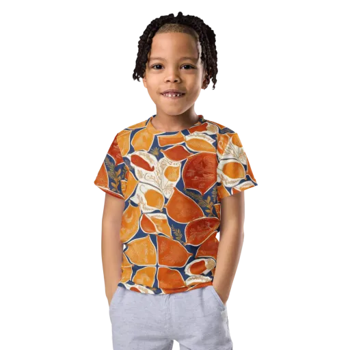 Citrus Tapestry on a Kids Crew Neck T-Shirt