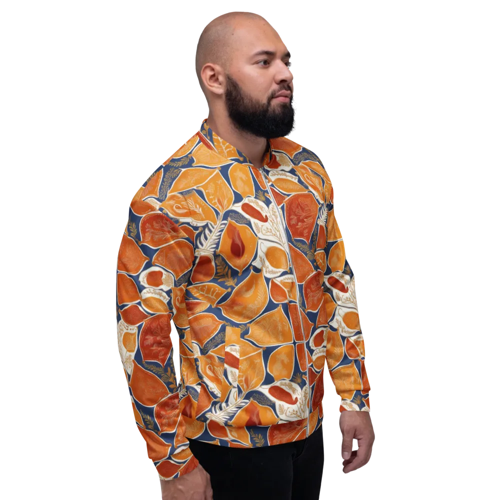 Citrus Tapestry on Bomber Jacket — Right