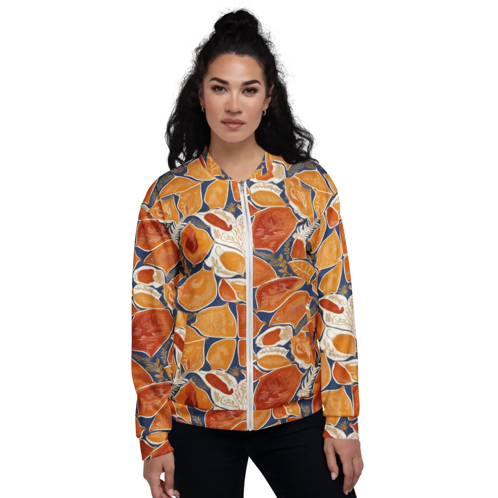 Citrus Tapestry on Bomber Jacket — Front