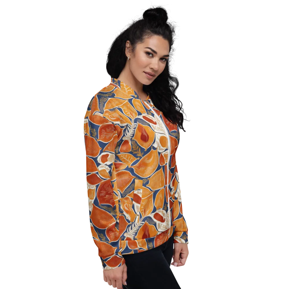 Citrus Tapestry on Bomber Jacket — Right