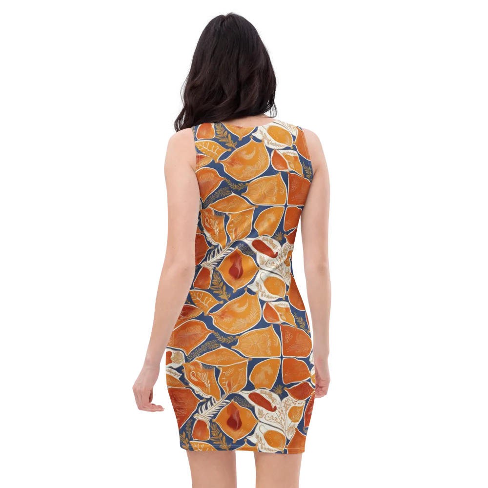Citrus Tapestry on Bodycon Dress — Back