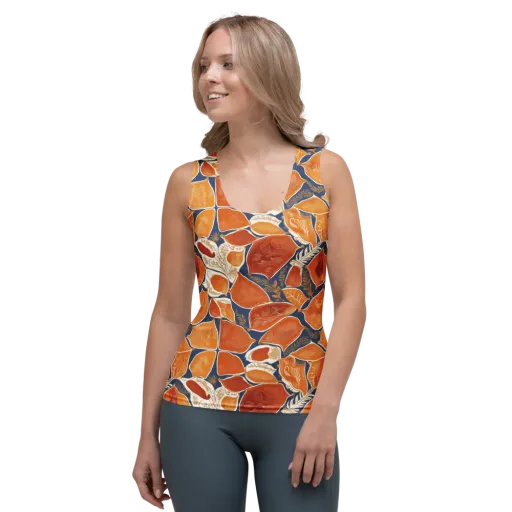 Citrus Tapestry on a Women's Tank Top