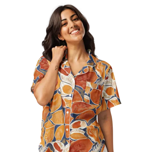Citrus Tapestry on a Women's Short Sleeve Pajama Top