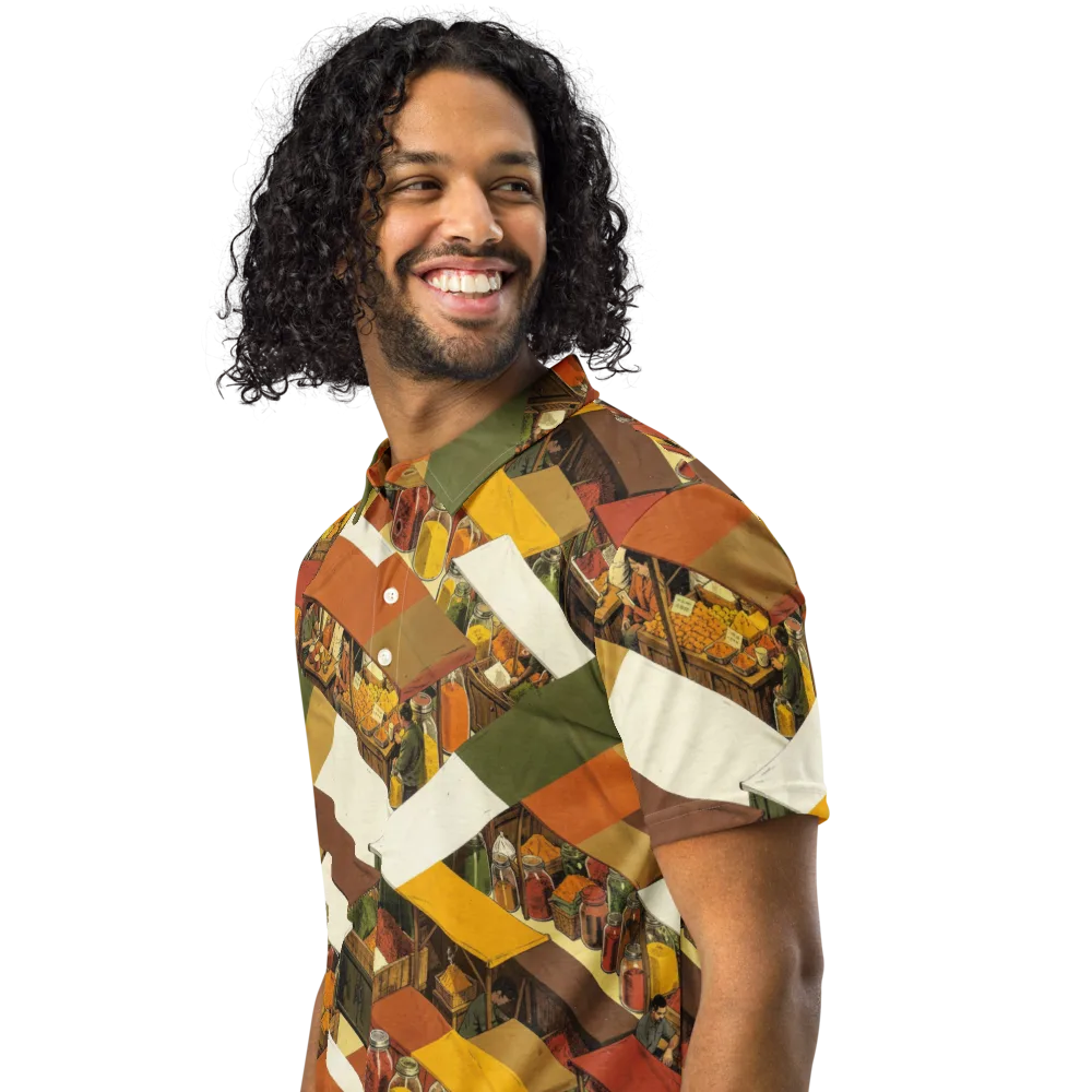 Spice Market on Men's Slim Fit Polo Shirt — Left Front