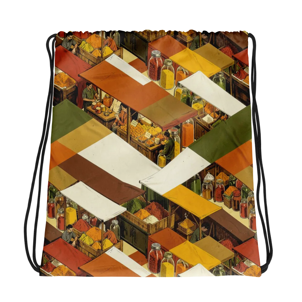 Spice Market on Drawstring Bag — Photo
