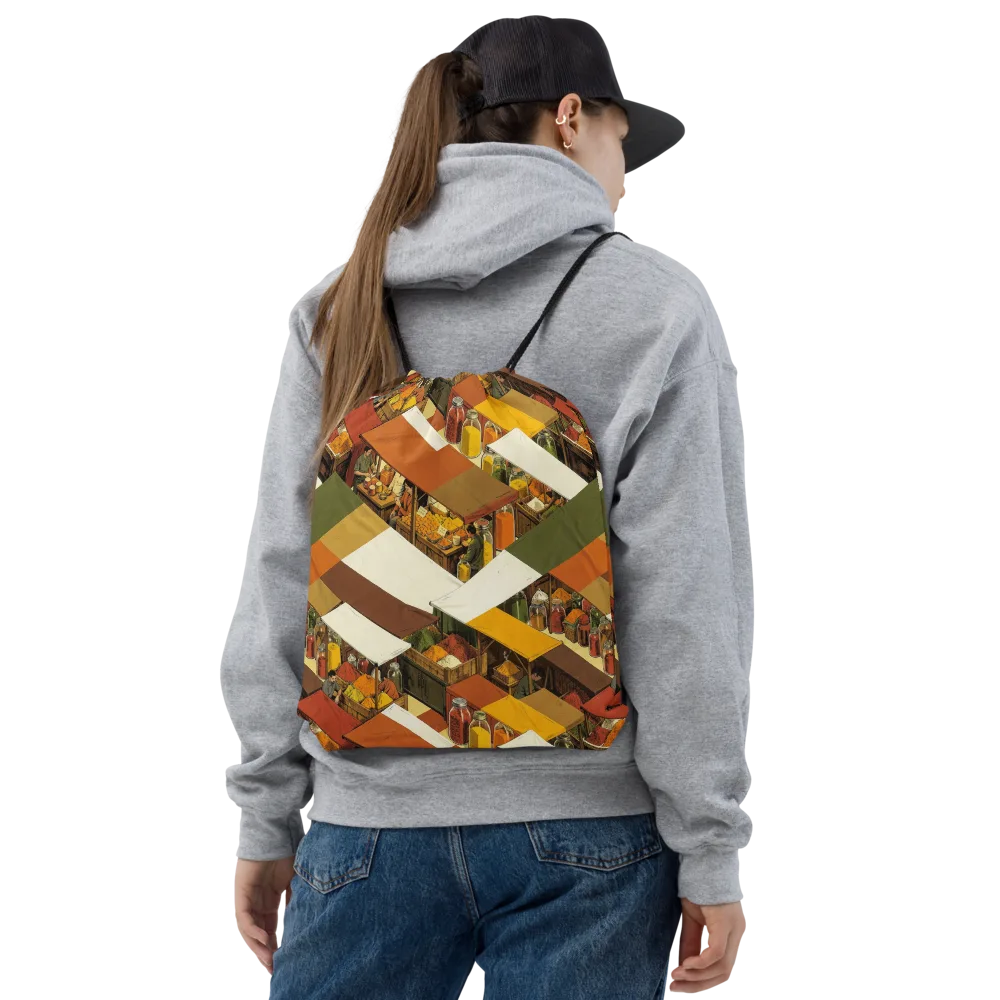 Spice Market on Drawstring Bag — Front