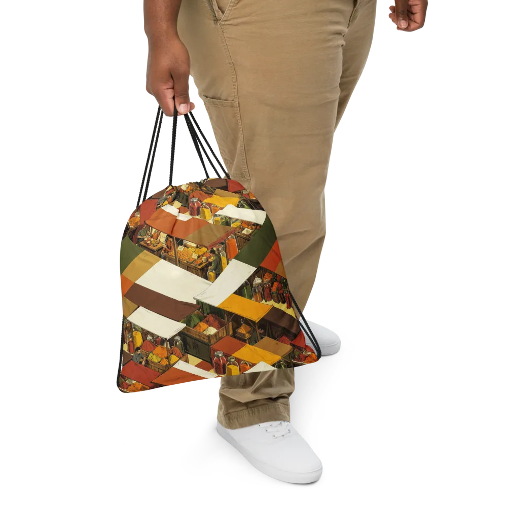 Spice Market on Drawstring Bag — Front