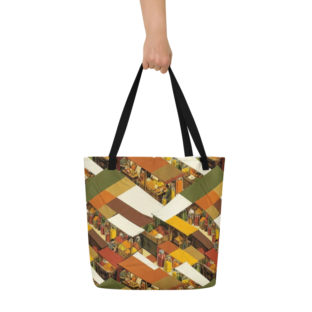 Spice Market on Large Tote Bag W/ Pocket — Front