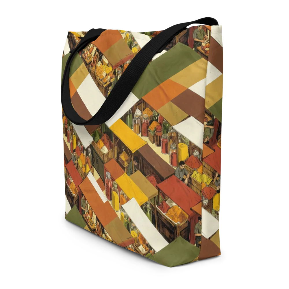 Spice Market on Large Tote Bag W/ Pocket — Front