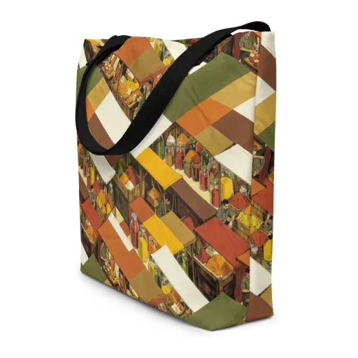 Spice Market on a Large Tote Bag W/ Pocket