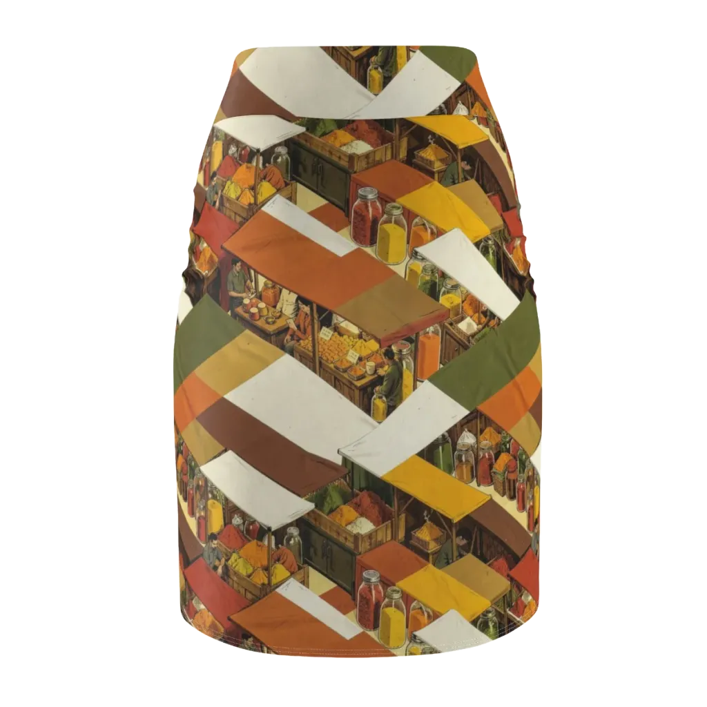Spice Market on Pencil Skirt — Back