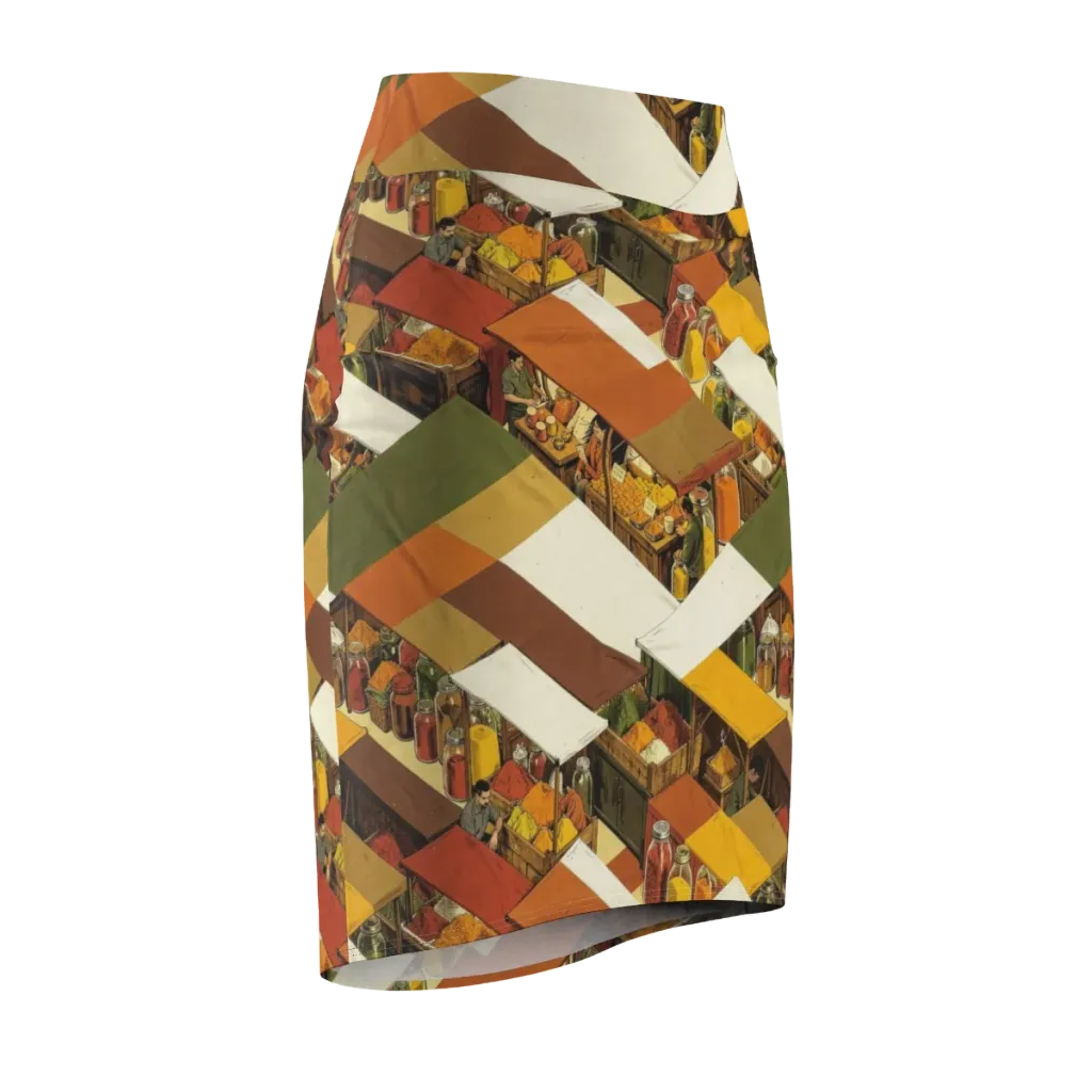 Spice Market on Pencil Skirt — Front Side