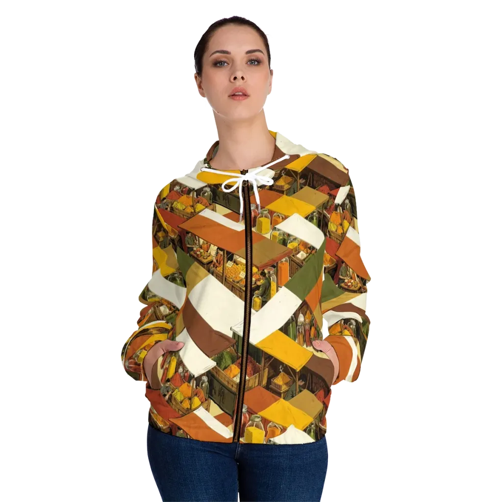 Spice Market on Women's Full-Zip Hoodie — Front On Person
