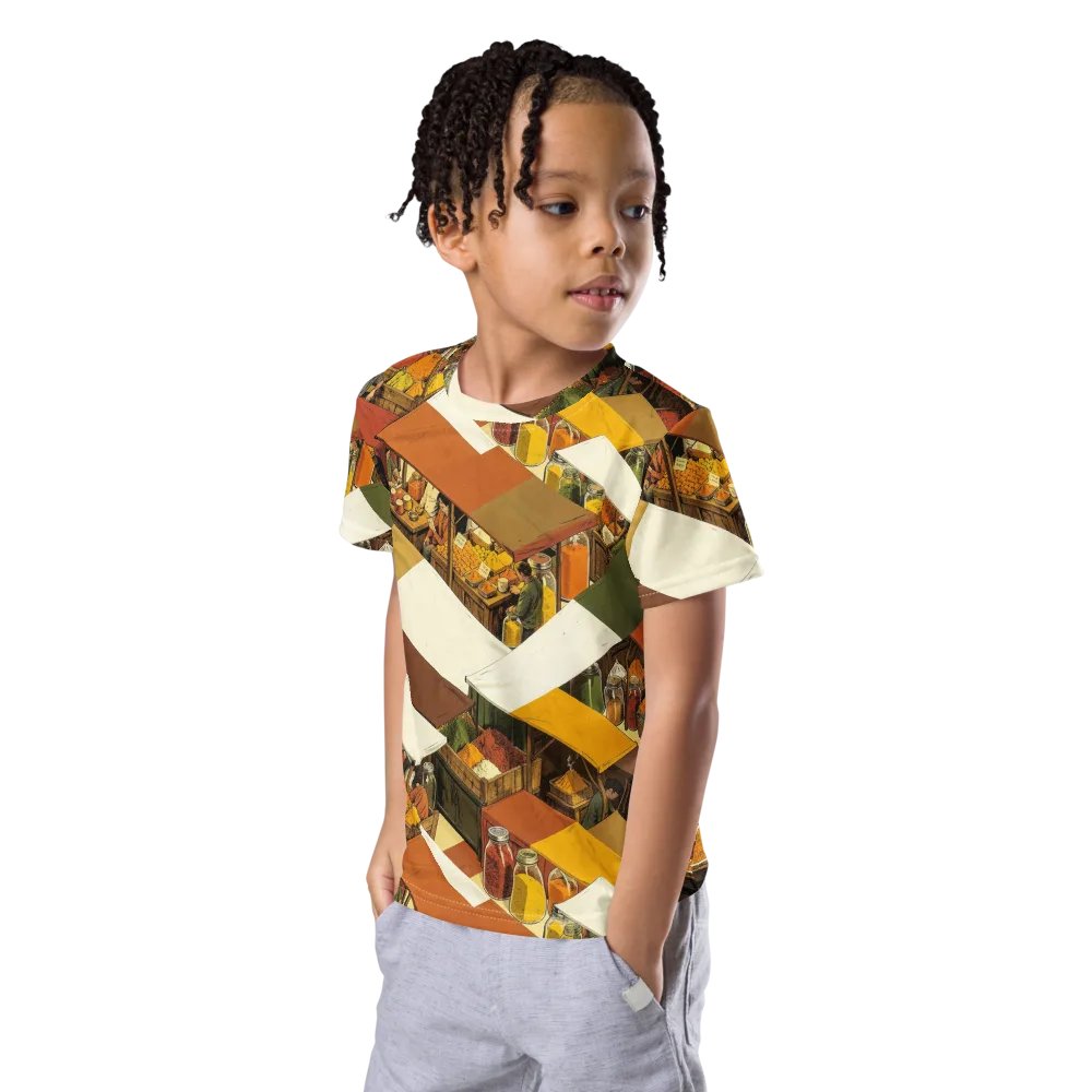 Spice Market on Kids Crew Neck T-Shirt — Left Front
