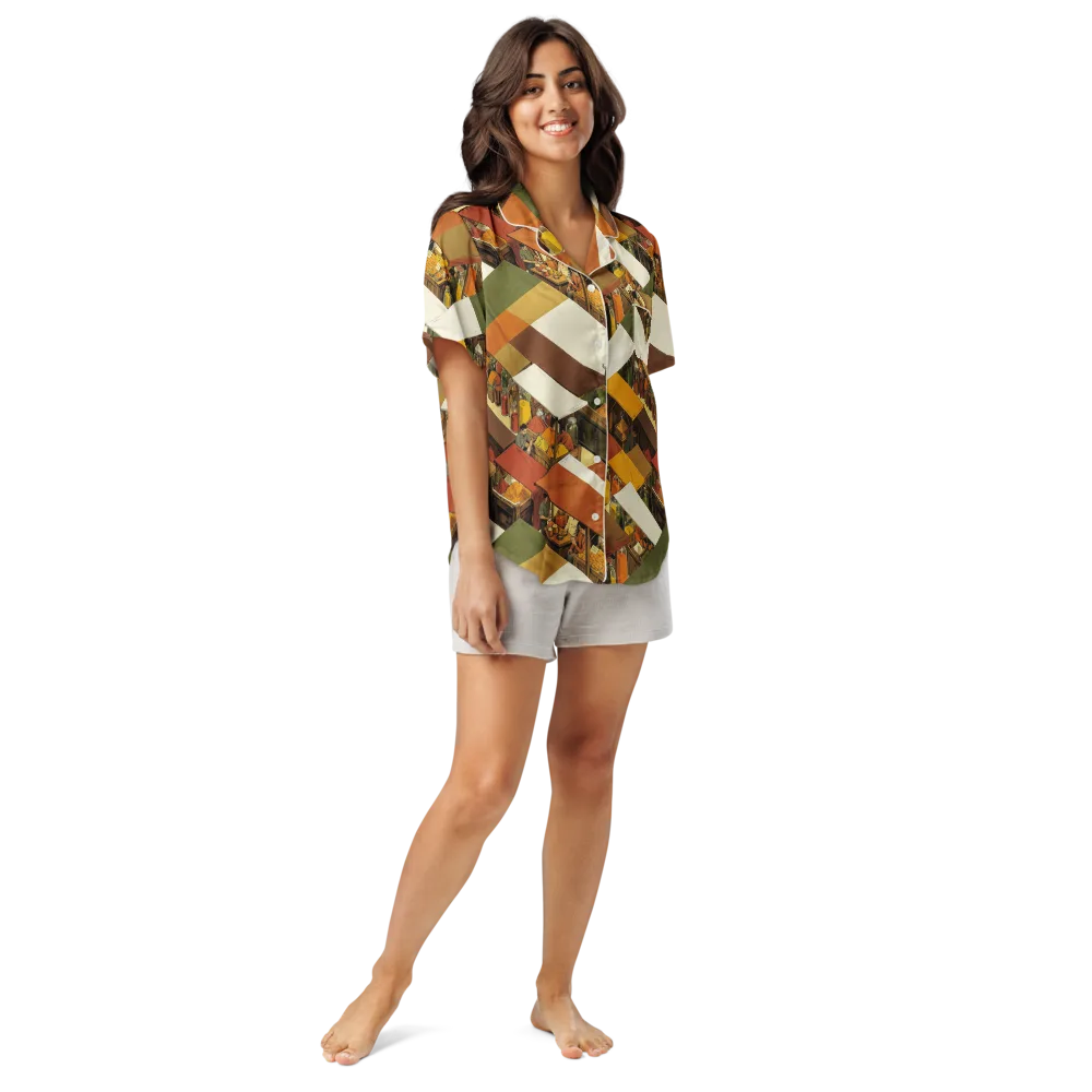 Spice Market on Women's Short Sleeve Pajama Top — Front