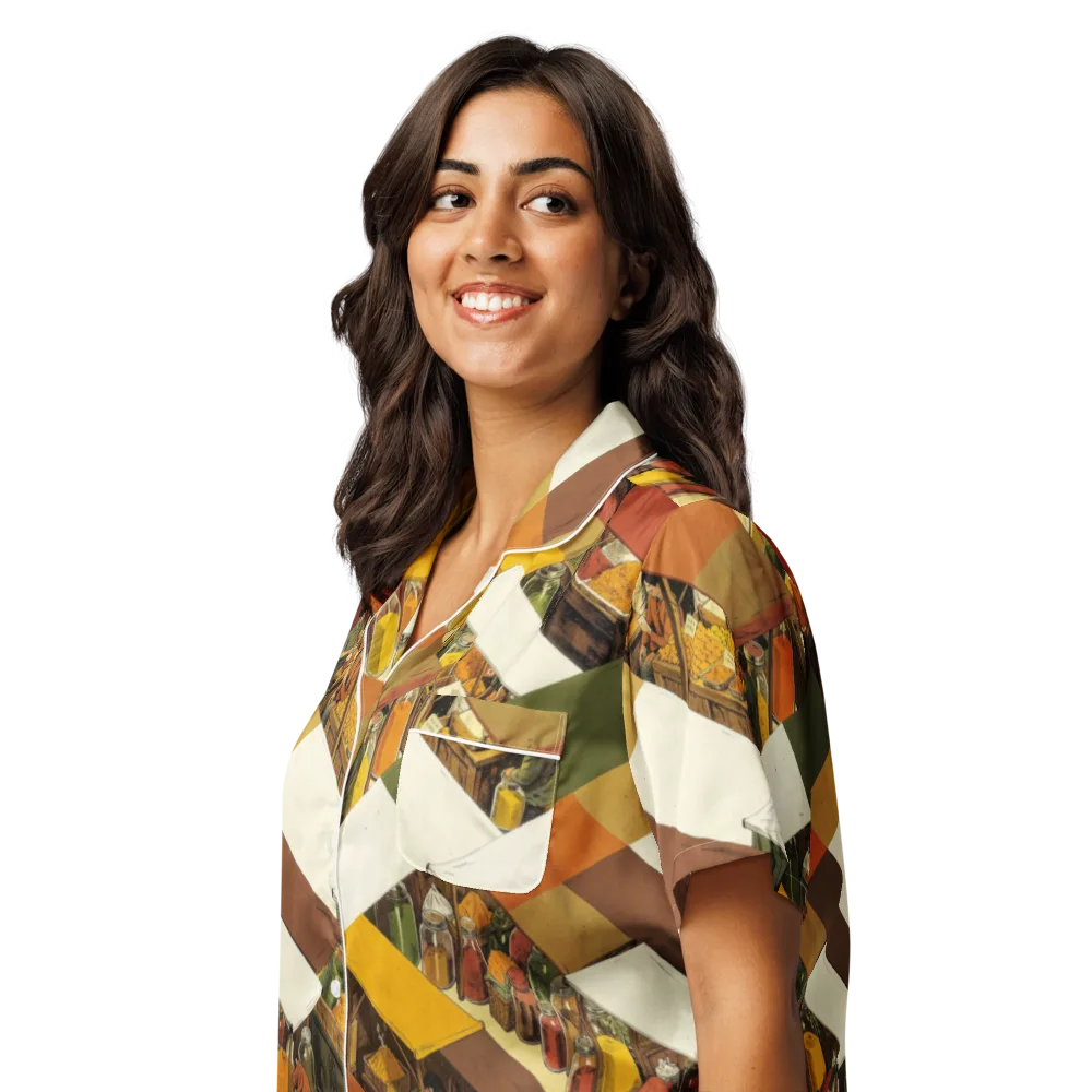 Spice Market on Women's Short Sleeve Pajama Top — Left Front