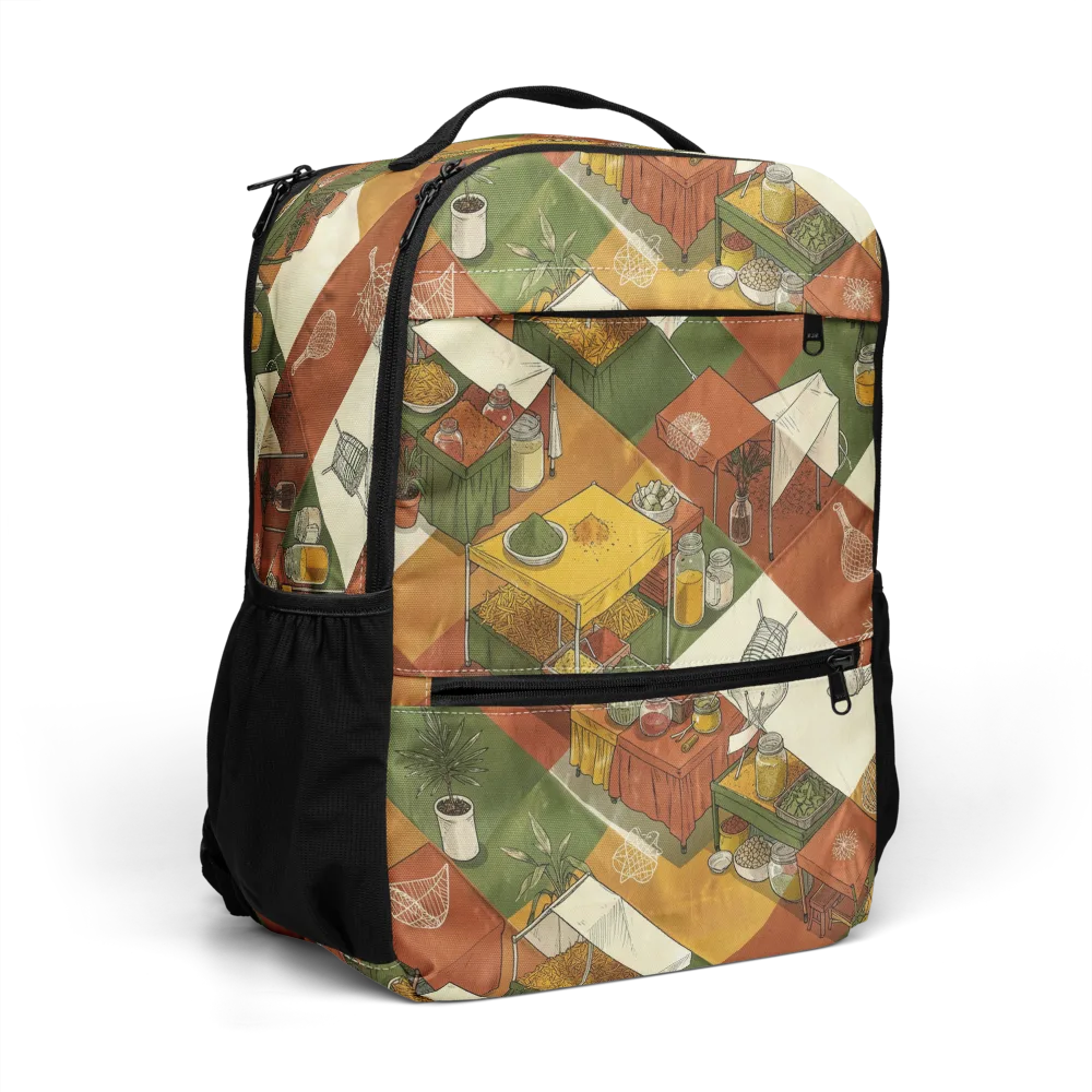 Bazaar Geometry on Utility Backpack — Right Front