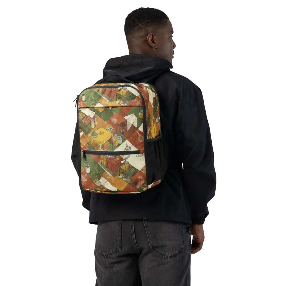 Bazaar Geometry on Utility Backpack — Back