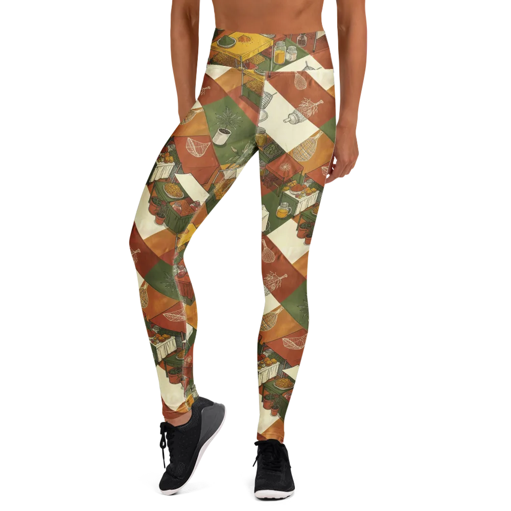 Bazaar Geometry on Yoga Leggings — Front