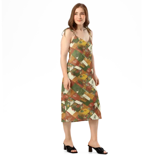 Bazaar Geometry on a Slip Dress