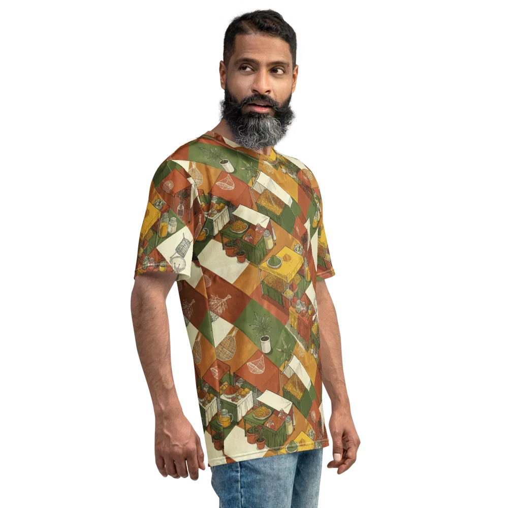 Bazaar Geometry on Men's Crew Neck T-Shirt — Right