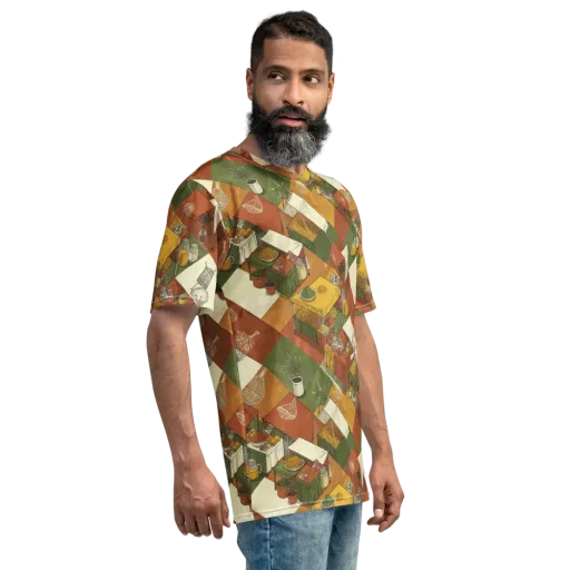 Bazaar Geometry on a Men's Crew Neck T-Shirt