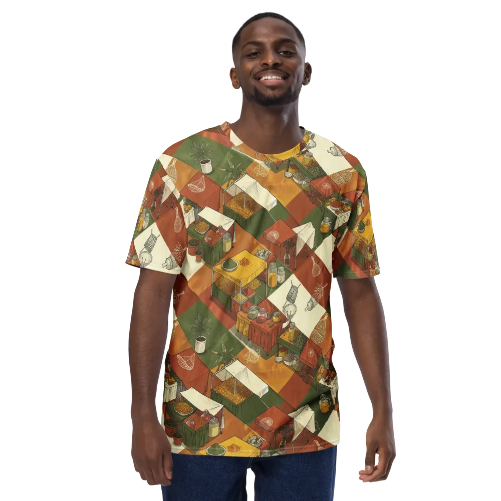 Bazaar Geometry on Men's Crew Neck T-Shirt — Front