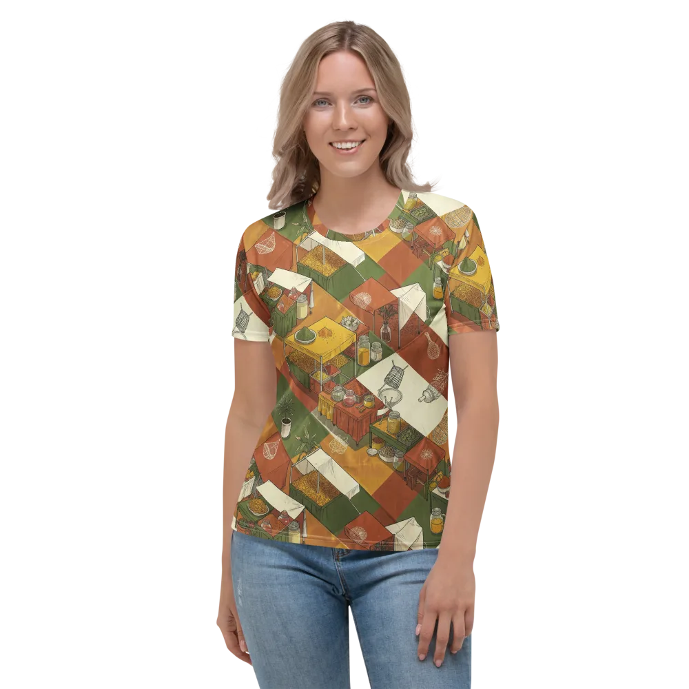 Bazaar Geometry on Women's Crew Neck T-Shirt — Front