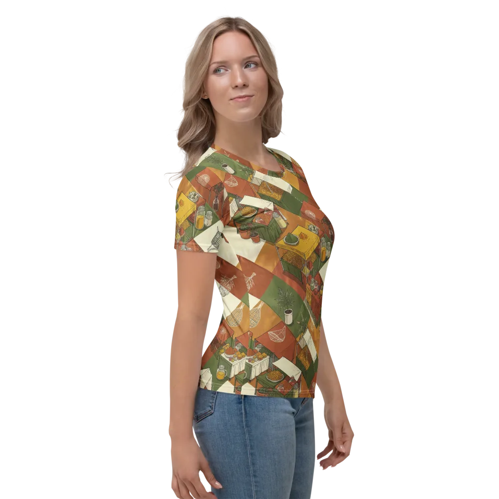 Bazaar Geometry on Women's Crew Neck T-Shirt — Right