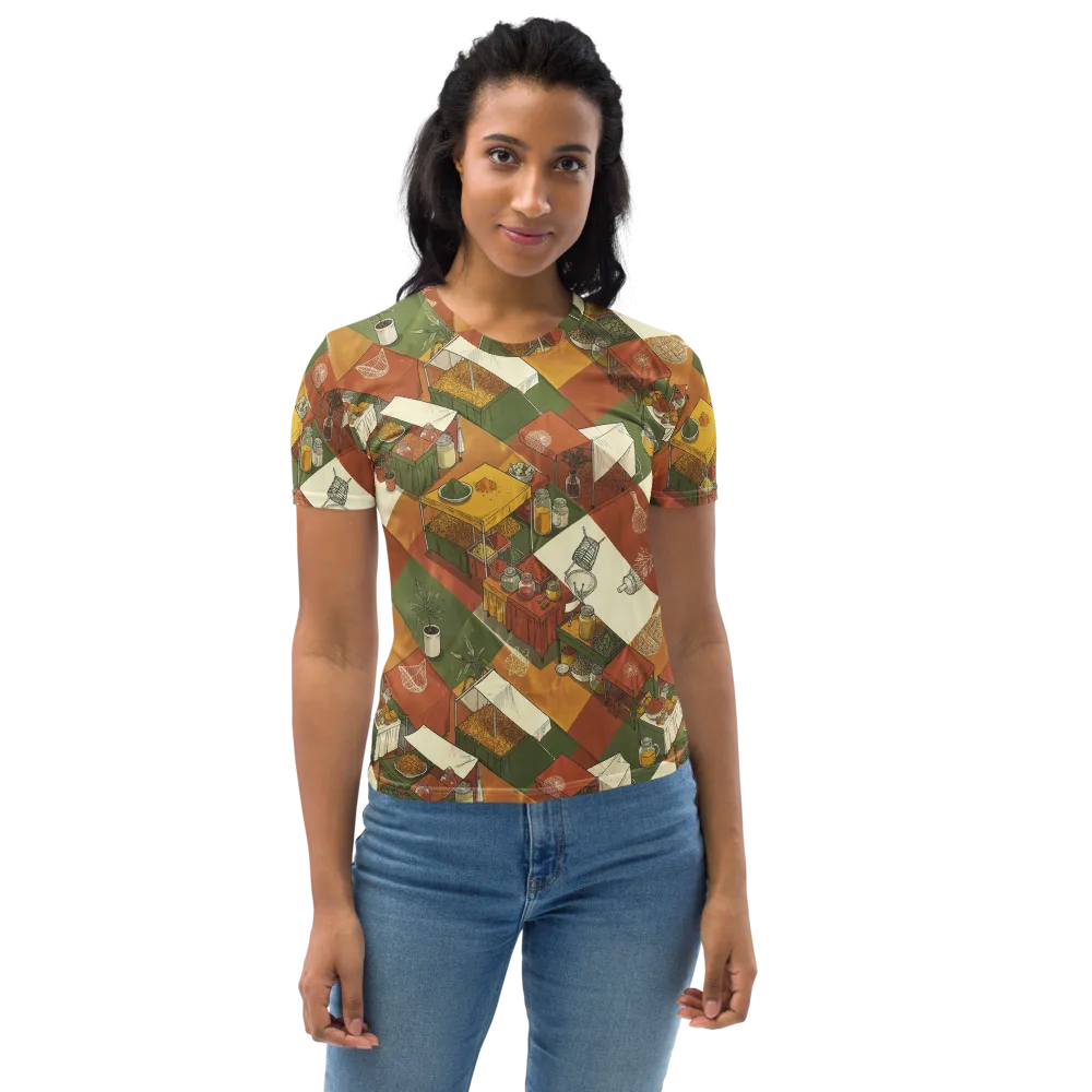 Bazaar Geometry on Women's Crew Neck T-Shirt — Front