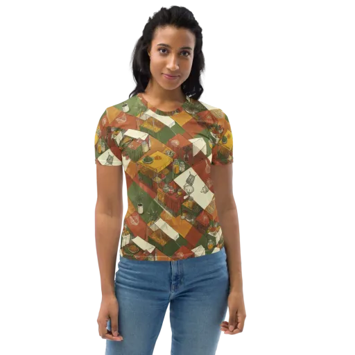 Bazaar Geometry on a Women's Crew Neck T-Shirt