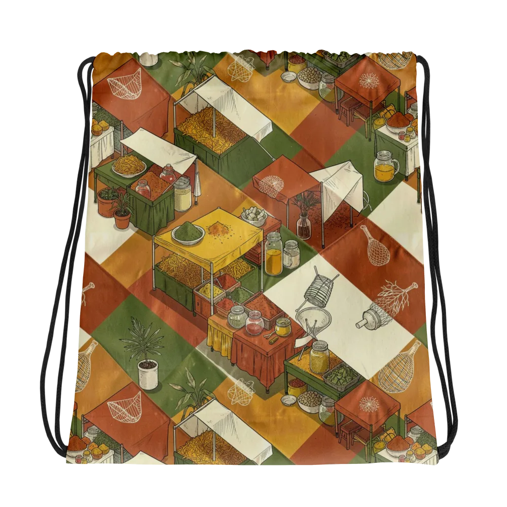Bazaar Geometry on Drawstring Bag — Photo