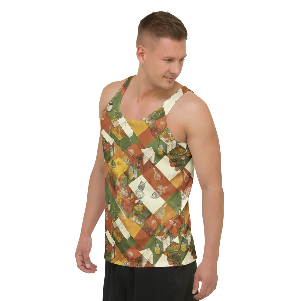 Bazaar Geometry on Men's Tank Top — Left Front