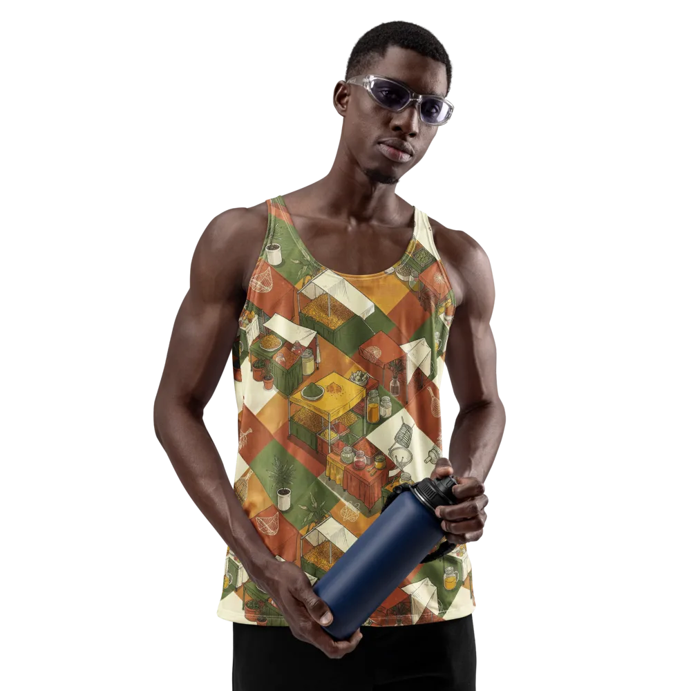 Bazaar Geometry on Men's Tank Top — Front