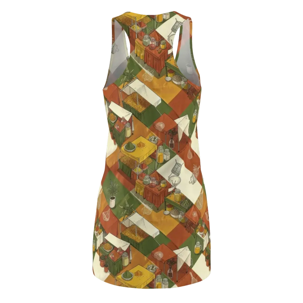 Bazaar Geometry on Racerback Dress — Back