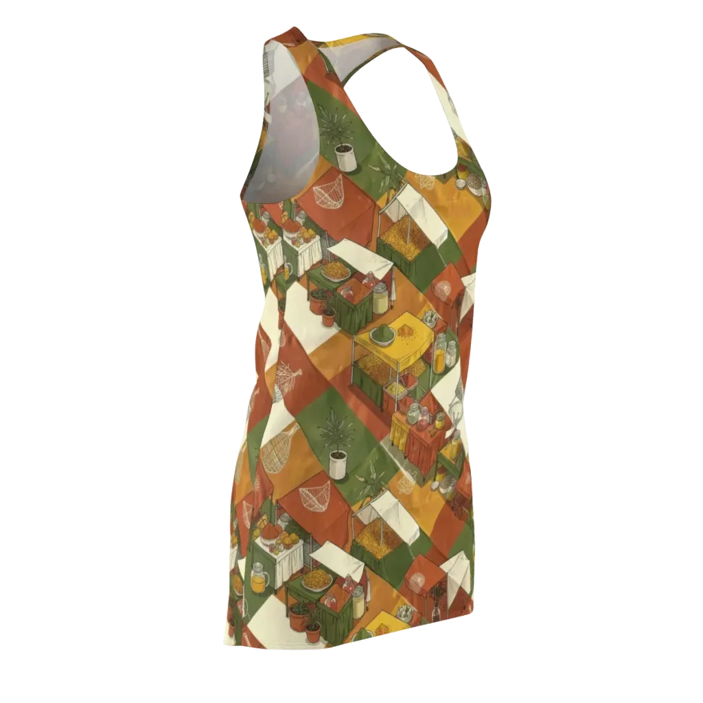 Bazaar Geometry on Racerback Dress — Front Side