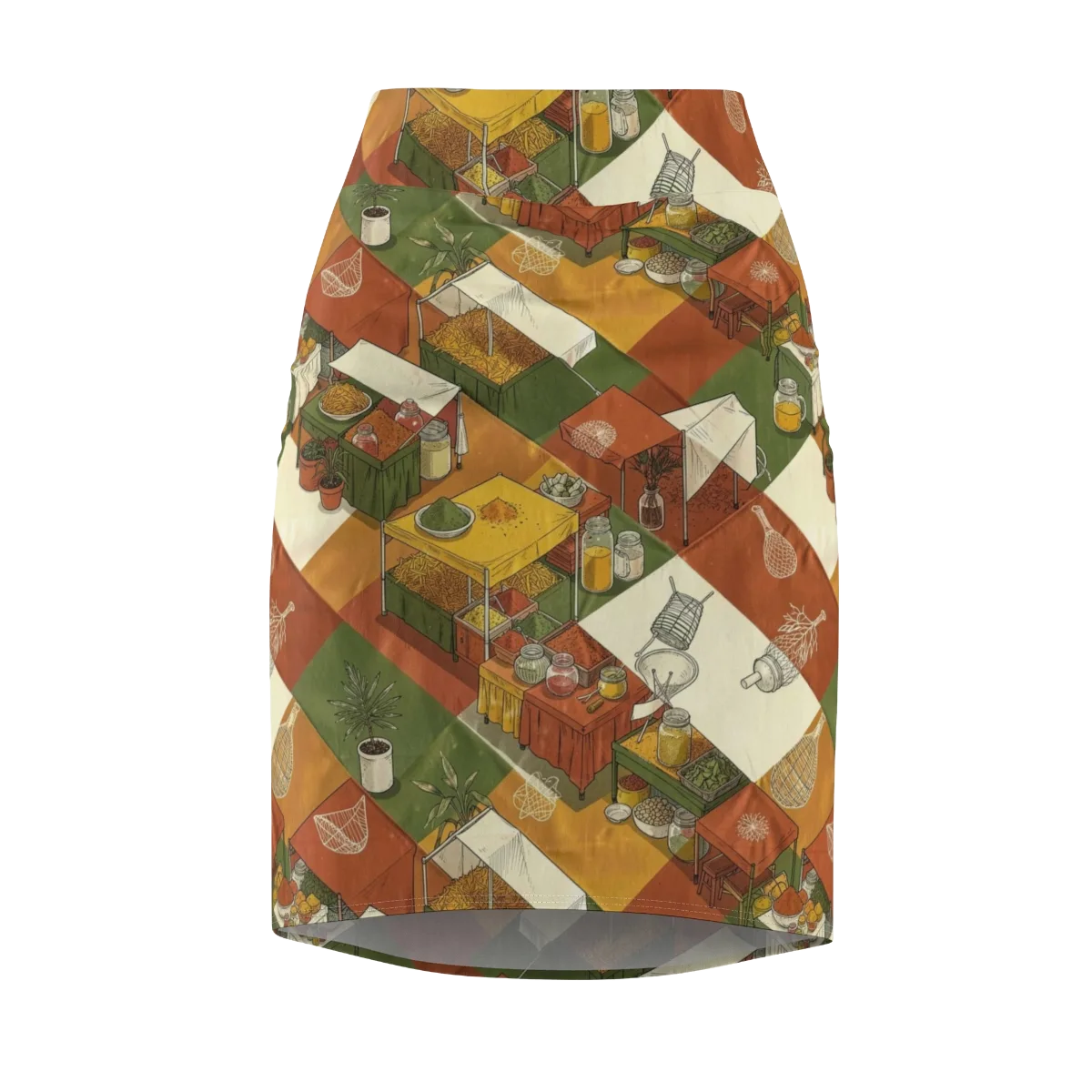 Bazaar Geometry on Pencil Skirt — Front