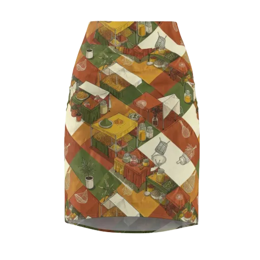Bazaar Geometry on a Pencil Skirt