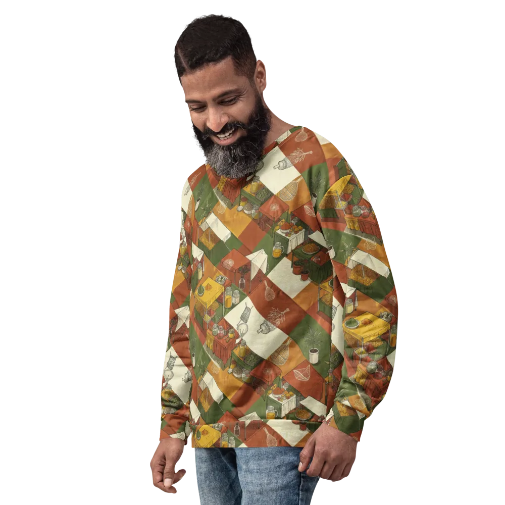 Bazaar Geometry on Sweatshirt — Left Front