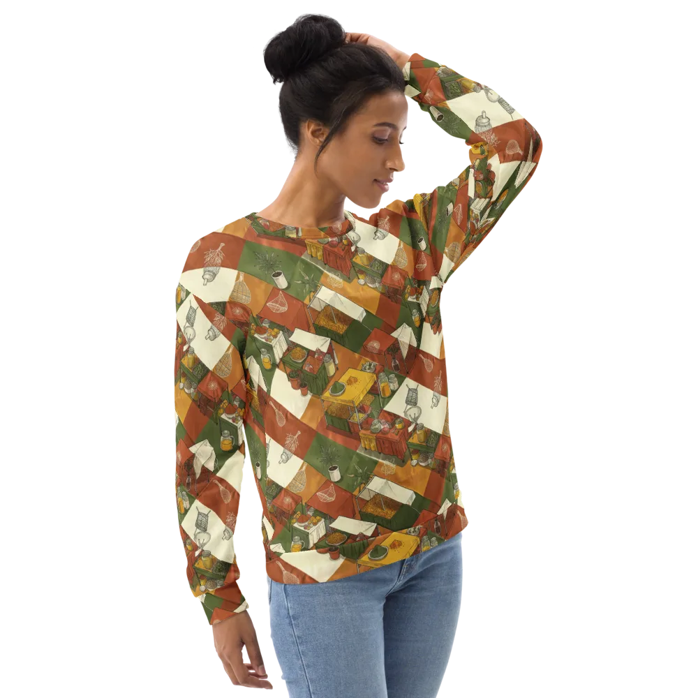 Bazaar Geometry on Sweatshirt — Right Front