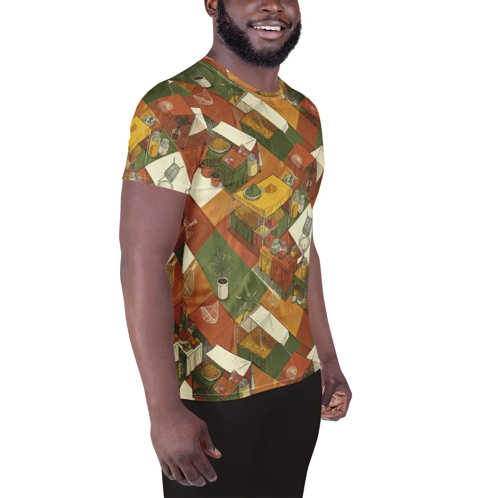 Bazaar Geometry on Men's Athletic T-Shirt — Right