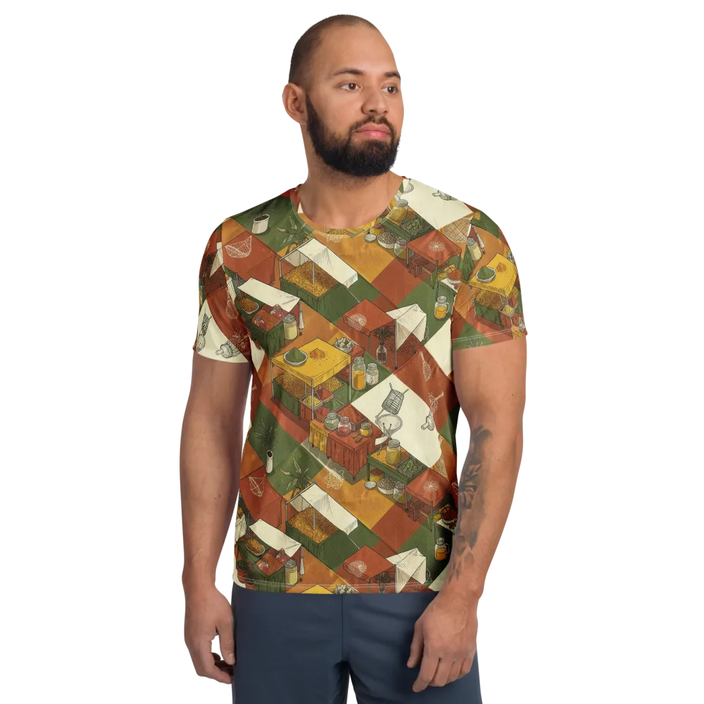 Bazaar Geometry on Men's Athletic T-Shirt — Front
