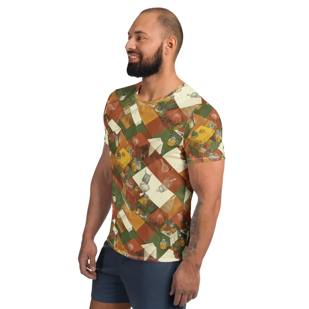 Bazaar Geometry on Men's Athletic T-Shirt — Left