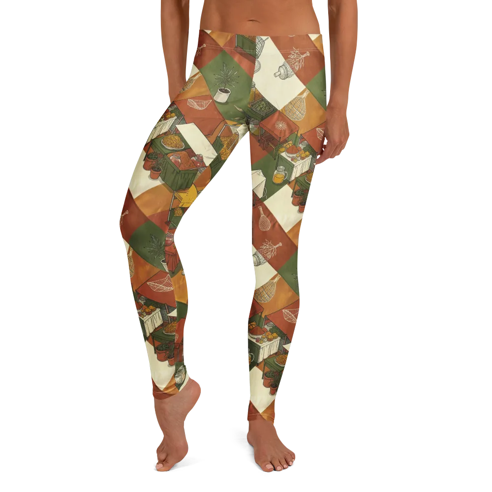 Bazaar Geometry on Leggings — Front