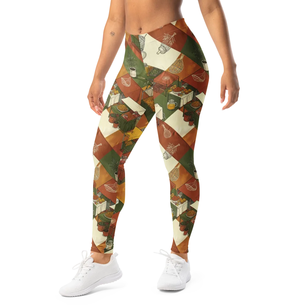 Bazaar Geometry on Leggings — Left Front