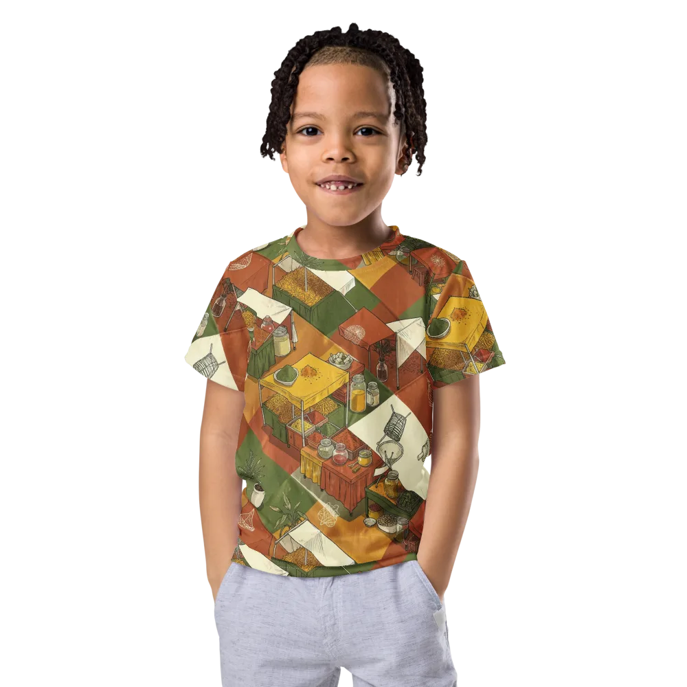 Bazaar Geometry on Kids Crew Neck T-Shirt — Front